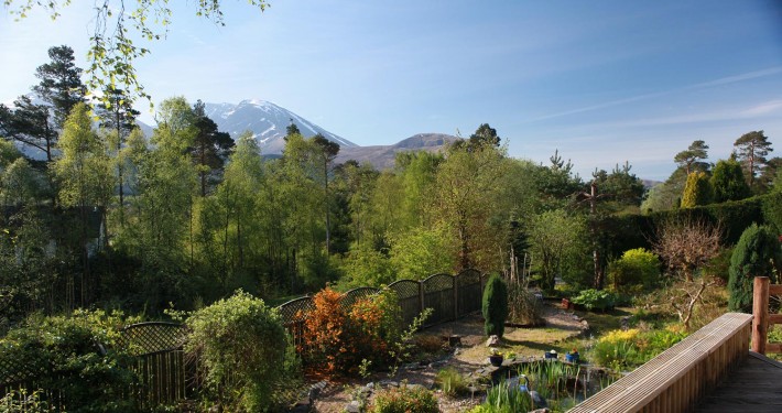 The stunning view of Ben Nevis from our countryside Fort William B&B